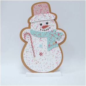Adorno de muñeco de nieve de galleta de jengibre dulce
