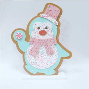 Adorno de pingüino de galleta de jengibre mono
