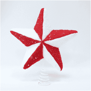 Adorno de estrella navideña adornada con copos de nieve