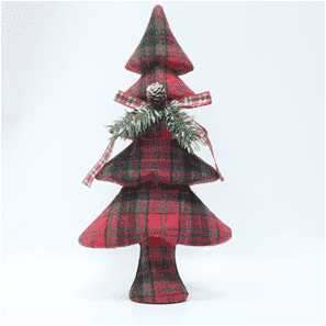Adorno para la copa del árbol navideño de tela de cuadros