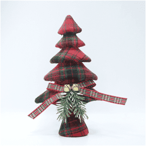 Adorno para la copa del árbol navideño de tela de cuadros