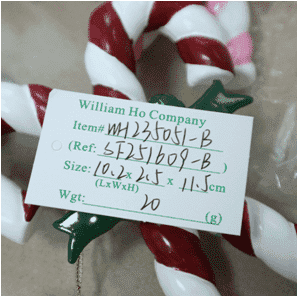 Adorno colgante navideño de dos bastones de caramelo con lazo verde