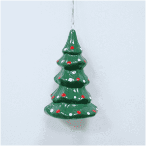 Adorno colgante navideño de árbol de Navidad con efecto iridiscente.