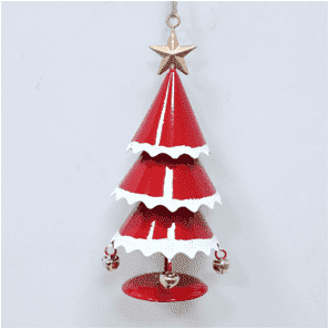 Adorno de Árbol de Navidad con Sonidos de Campanas y Tono Rojo y Ríspido