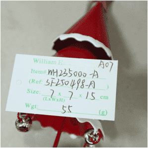 Adorno de Árbol de Navidad con Sonidos de Campanas y Tono Rojo y Ríspido