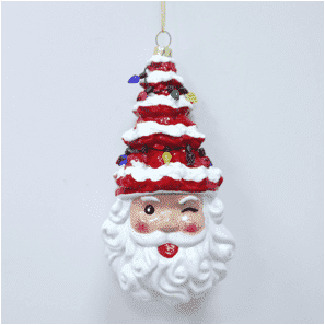 Adorno colgante del Papá Noel guiño travieso con luces de colores